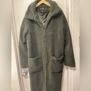 Brave Soul ASOS Sherpa Coat - Army Green XL